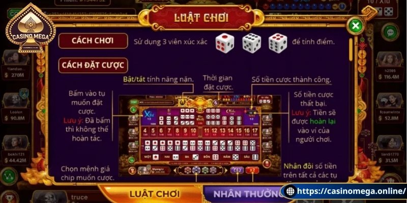 Cách thức quay xúc xắc trong Sicbo Tài Phú